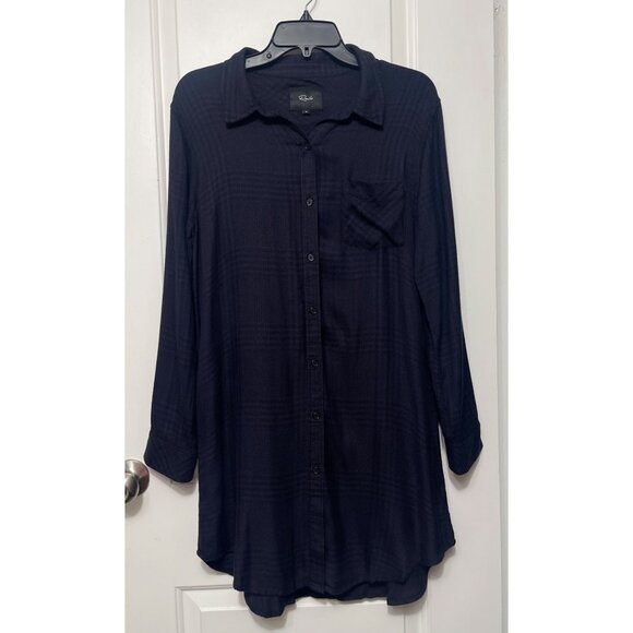 Rails Plaid Charcoal Button Down Shirt Dress size M - Picture 5 of 12